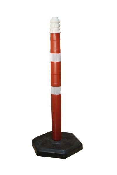 Zahradzovací výstražný stĺpik 100 x Ø 6 cm, plastový podstavec