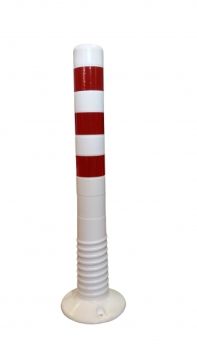 Flexibilný stĺpik 750 mm biely s červenou páskou
