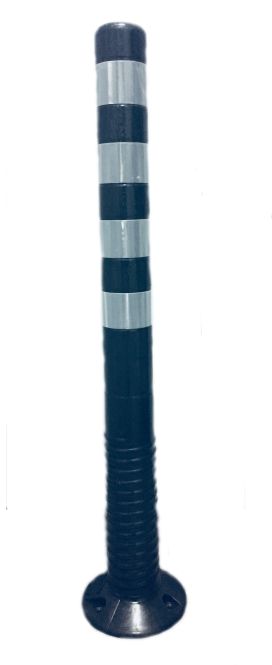 Flexibilný stĺpik 1000 mm - čierny, biela páska