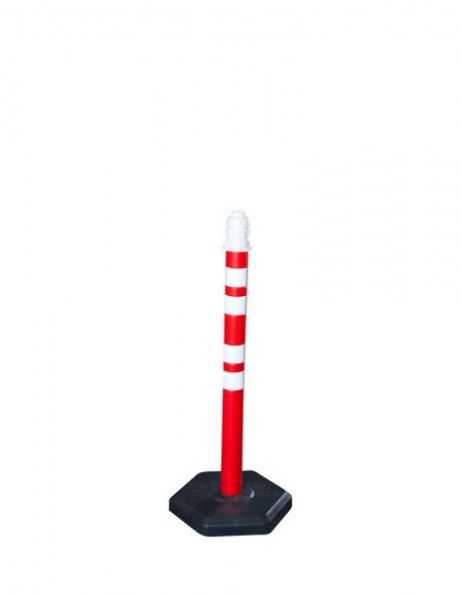 Zahradzovací výstražný stĺpik 100 x Ø 6 cm, plastový podstavec