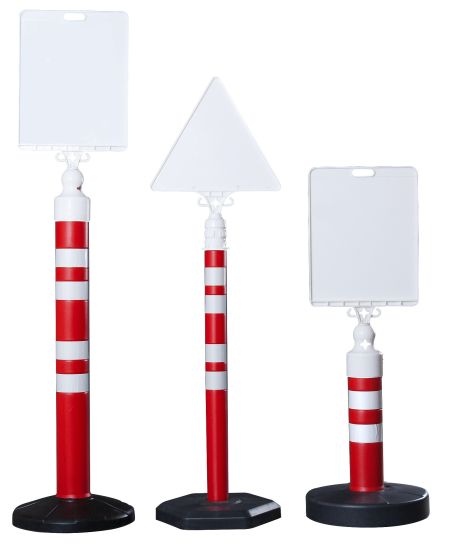 Zahradzovací výstražný stĺpik 120 x Ø 11 cm, plastový podstavec