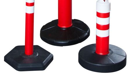 Zahradzovací výstražný stĺpik 120 x Ø 11 cm, plastový podstavec