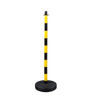 Stĺpik na reťaz 110 cm žlto-čierny, plastový podstavec