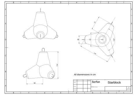 Betónová Závora "Starblok" 134 cm