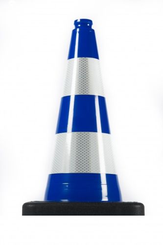 Dopravní kužel 50 cm PVC/REC Modrý – Reflexní