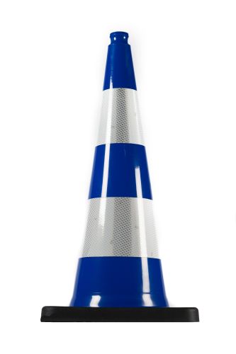 Dopravní kužel 75 cm PVC/REC modrý – reflexní