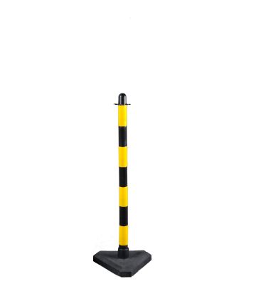 Stĺpik na reťaz 90 cm žlto-čierny, betónový podstavec