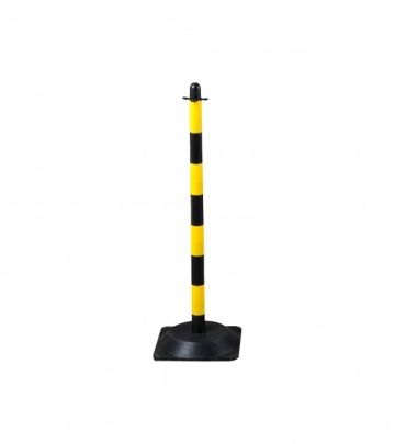 Stĺpik na reťaz 90 cm – žlto-čierny – gumová základňa