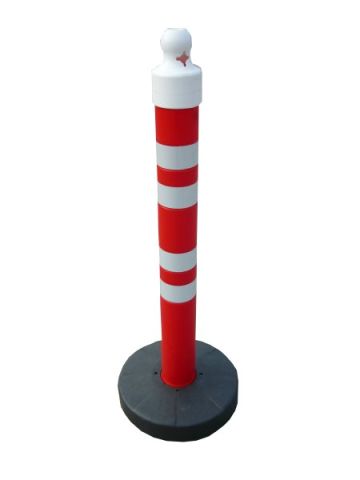 Zahradzovací výstražný stĺpik 120 x Ø 11 cm, plastový podstavec