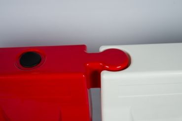 Cestná mobilná bariéra, zvodidlo U-14, vysoká 800 mm, červená NL