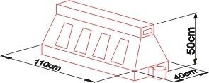 Plastová cestná bariéra U-14/U-25 výška 50 cm, biela