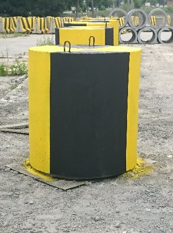 Betónový valec 1000/800 mm žlto-čierny - betónová bariéra