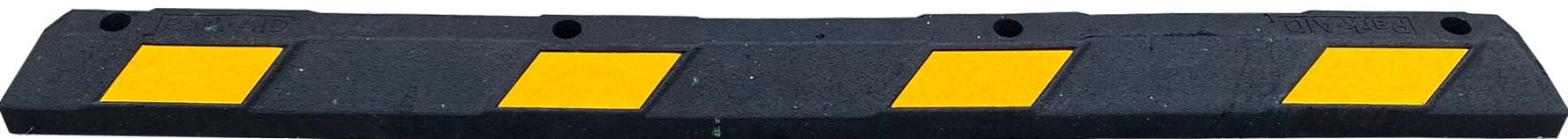 Rubber parking separator 1800x145x100 mm, yellow reflective tape