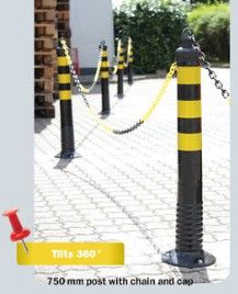Flexibilný výstražný zahradzovací stĺpik 750mm biely