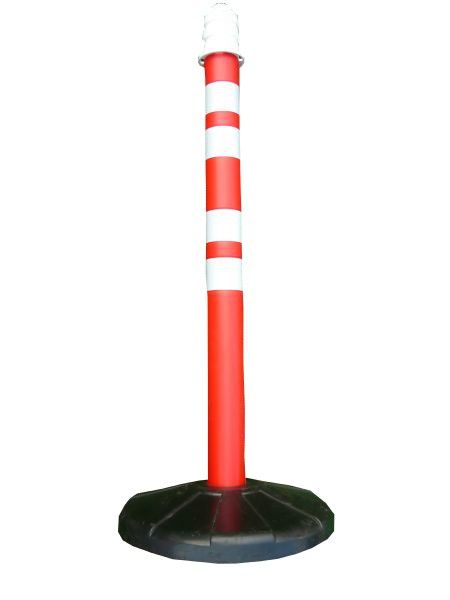 Zahradzovací výstražný stĺpik 100 x Ø 6 cm, gumový podstavec