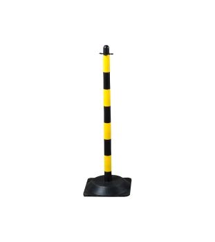 Stĺpik na reťaz 90 cm – žlto-čierny – gumová základňa